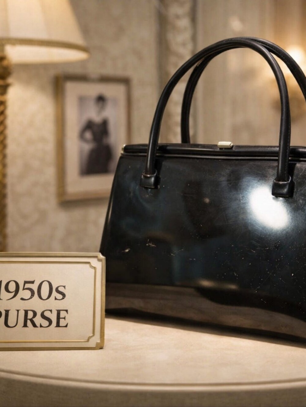 Dover Classic Black Structured Top-Handle Bag Patent Leather